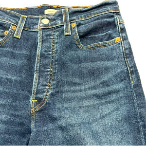 LEVI'S Women's 27‎ Ultra High Rise Ribcage Straight Dark Blue Jeans 5 Buttons